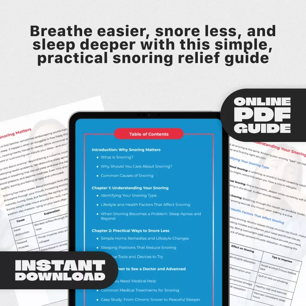 Breathe Easy Tonight: Your Simple Guide to Snoring Less and Sleeping Better | Digital Guide to How to Snore Less, Sleep Deeper, and Wake Refreshed