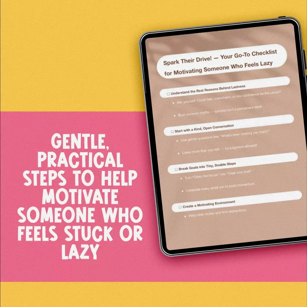 Spark Their Drive! — Your Go-To Checklist for Motivating Someone Who Feels Lazy | Digital Download, How to Motivate Someone Who Is Lazy, Instant PDF