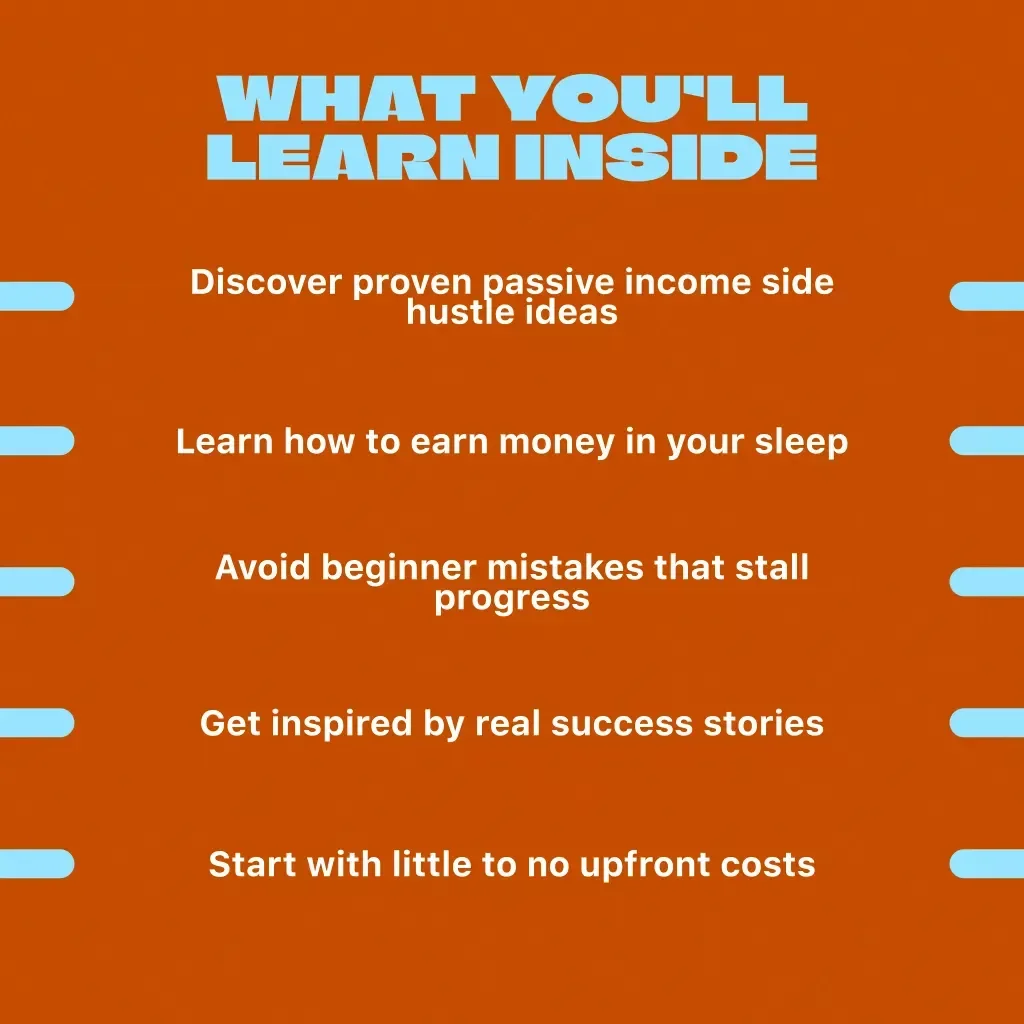 Earn While You Sleep: A Beginner’s Guide to Passive Income Side Hustles | Digital Download | Passive Income Side Hustle Ideas for Beginners