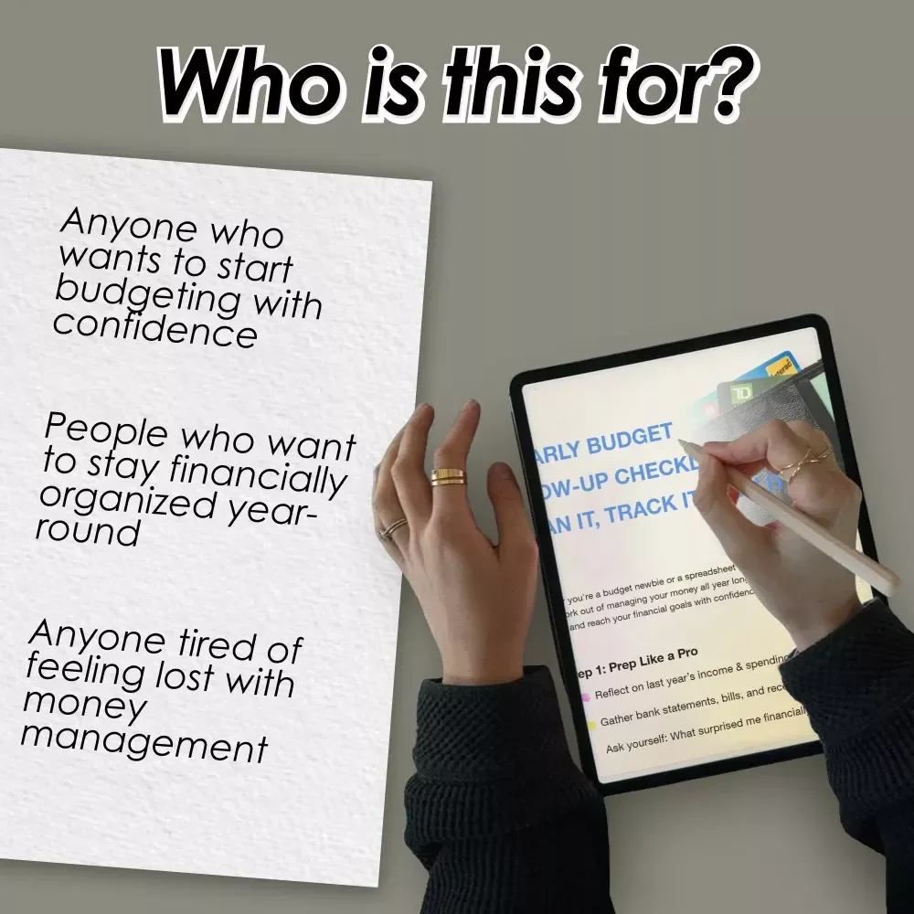 Yearly Budget Glow-Up Checklist: Plan It, Track It, Own It | Digital Download | How to Make a Yearly Budget Guide