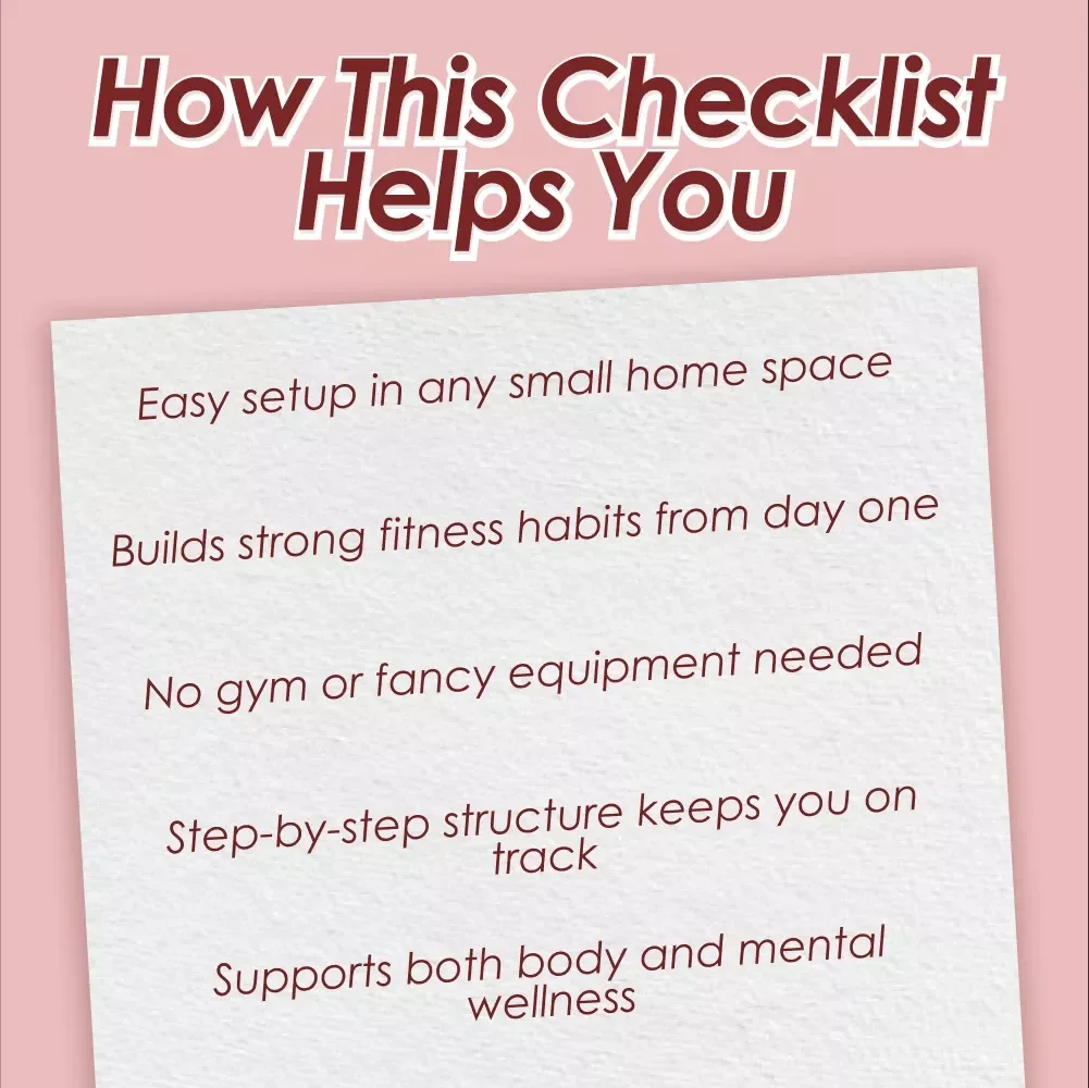 Your At-Home Workout Checklist to Crush It Step by Step – Simple Workout Routine at Home | Digital Download