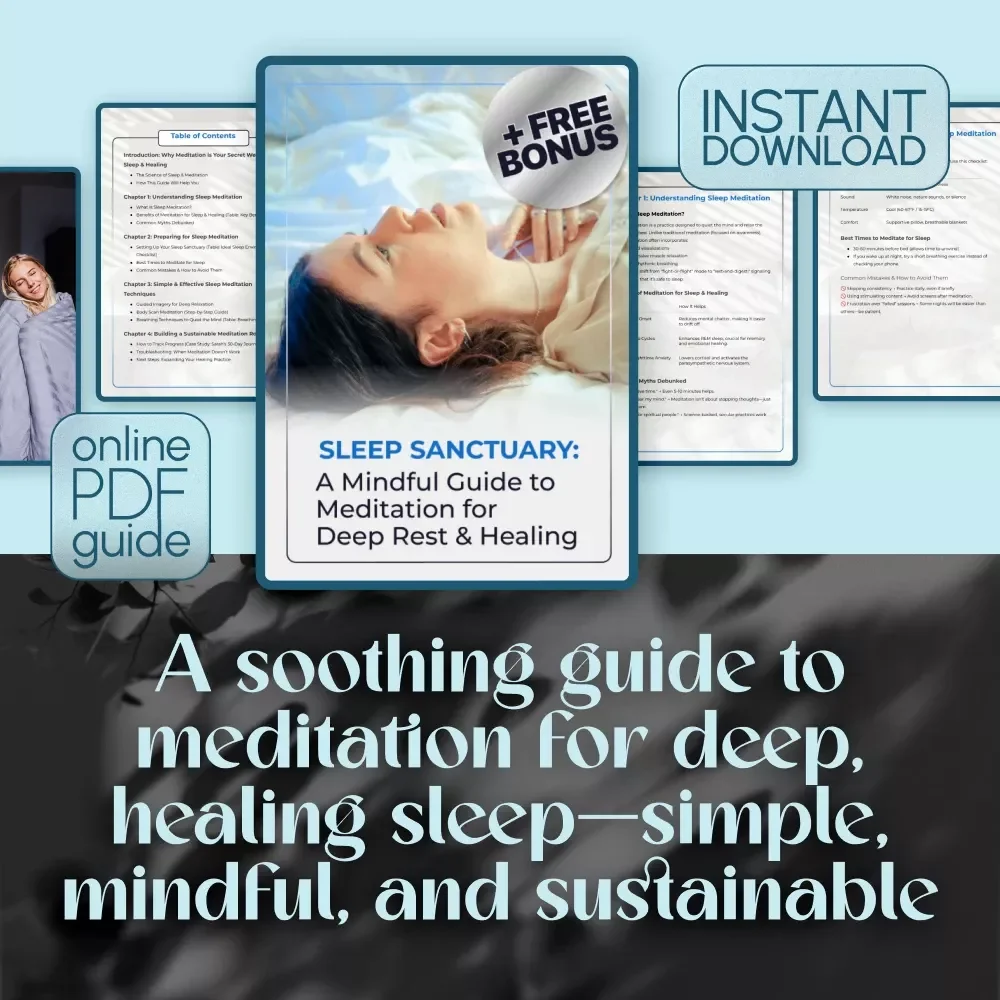 Sleep Sanctuary: A Mindful Guide to Meditation for Deep Rest & Healing | Digital Guide for Meditation for Sleep and Healing, Relaxation eBook, Bedtime Checklist