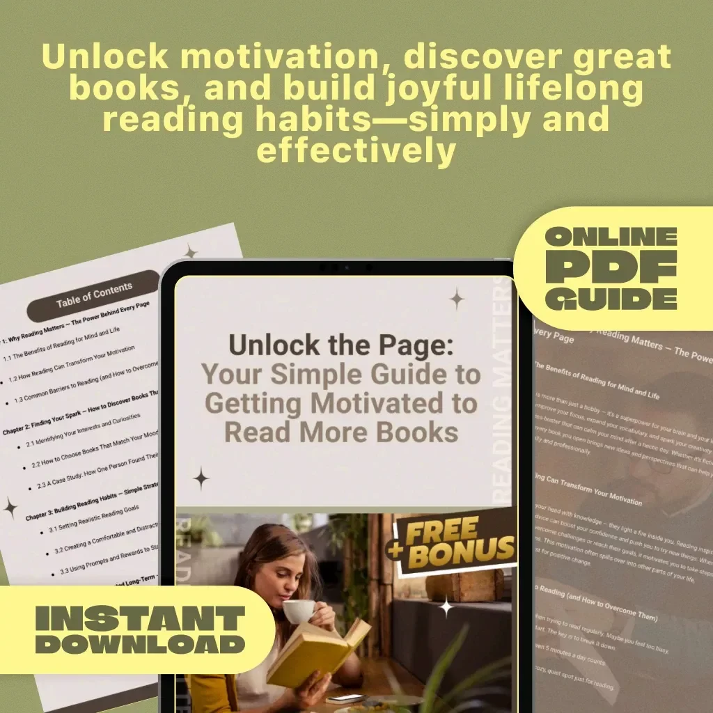 Unlock the Page: Your Simple Guide to Getting Motivated to Read More Books | Digital Download | How to Motivate Myself to Read Books | Reading Habit Guide