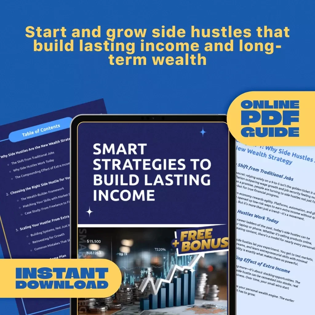 Smart Strategies to Build Lasting Income | Side Hustle Strategies for Wealth Accumulation | Digital Guide for Financial Freedom
