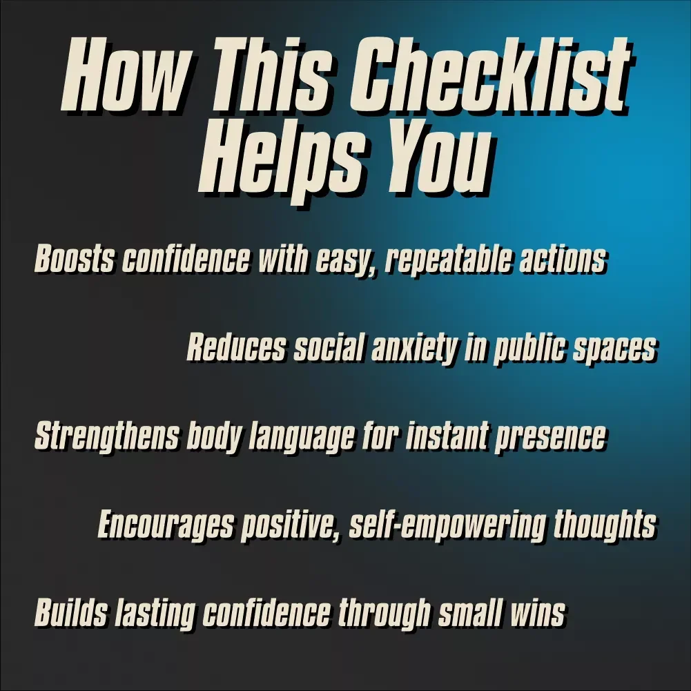 Confidence on the Go: Your Public Power-Up Checklist | Digital Confidence Checklist for Public Places, How to Be Confident in Public Spaces, Instant Download