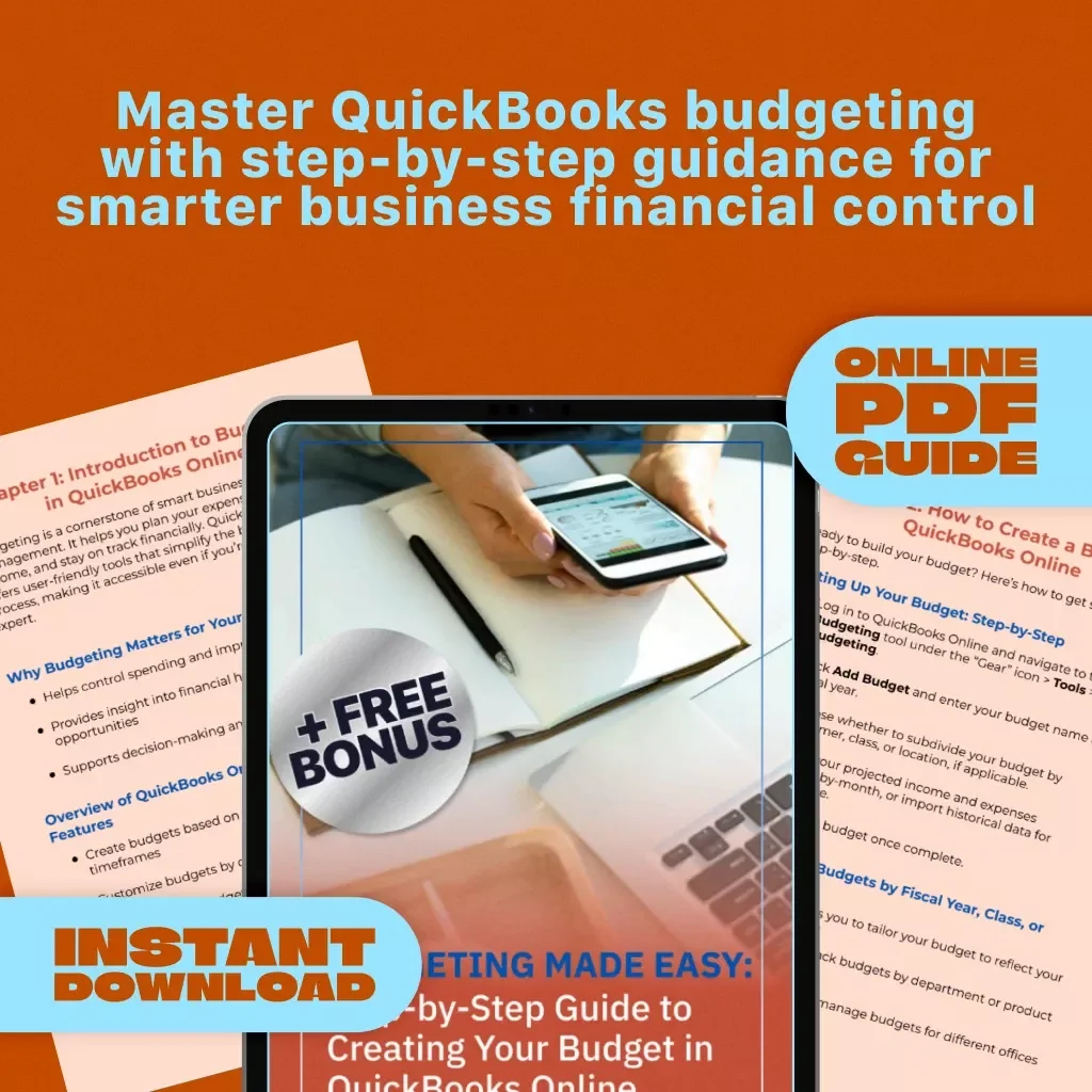 Budgeting Made Easy: Step-by-Step Guide to Creating Your Budget in QuickBooks Online | Digital Download | How to Create Budget in QuickBooks Online | Small Business Finance