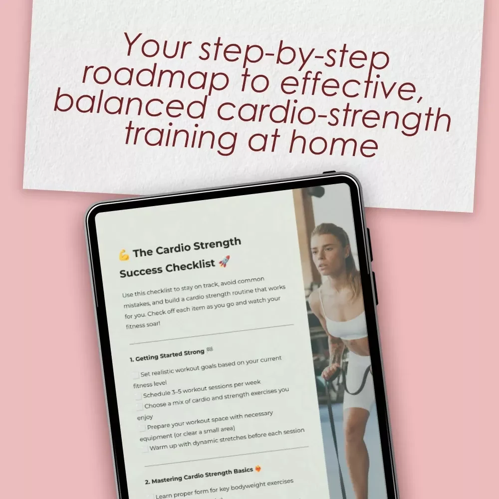 The Cardio Strength Success Checklist | Printable Digital Download for Cardio Strength Workout Planning, Weekly Fitness Routine & Goal Tracking