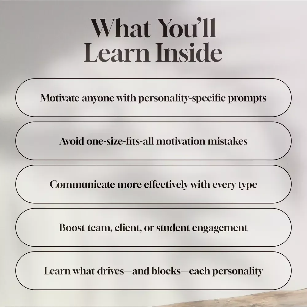 Motivation by Personality: A Practical Guide to Inspiring Every Type – How to Motivate Different Personality Types | Digital Guide for Coaches, Leaders & Educators