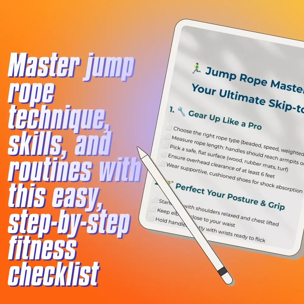 Jump Rope Mastery Checklist: Your Ultimate Skip-to-Fit Guide | Printable Jump Rope Exercise Routine Tracker & Digital Fitness Planner