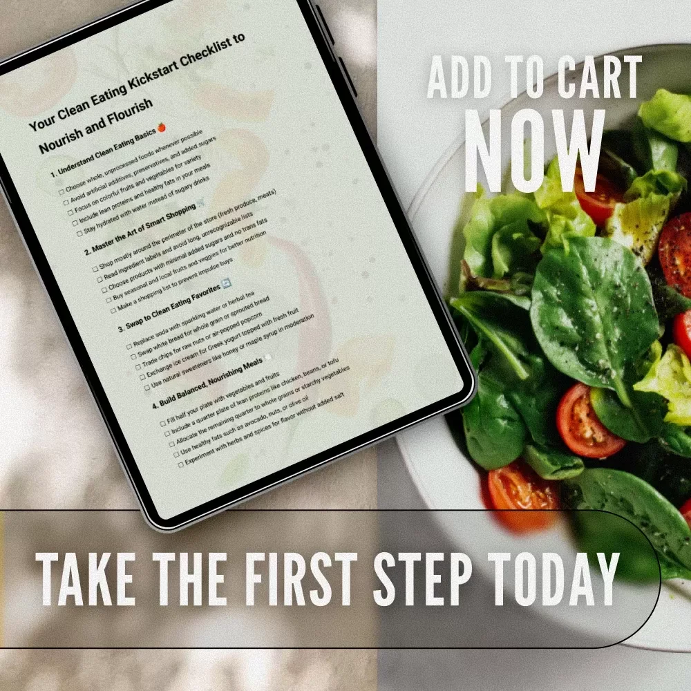 Your Clean Eating Kickstart Checklist to Nourish and Flourish | How to Start Eating Clean for Beginners Printable Guide, eBook, Digital Download