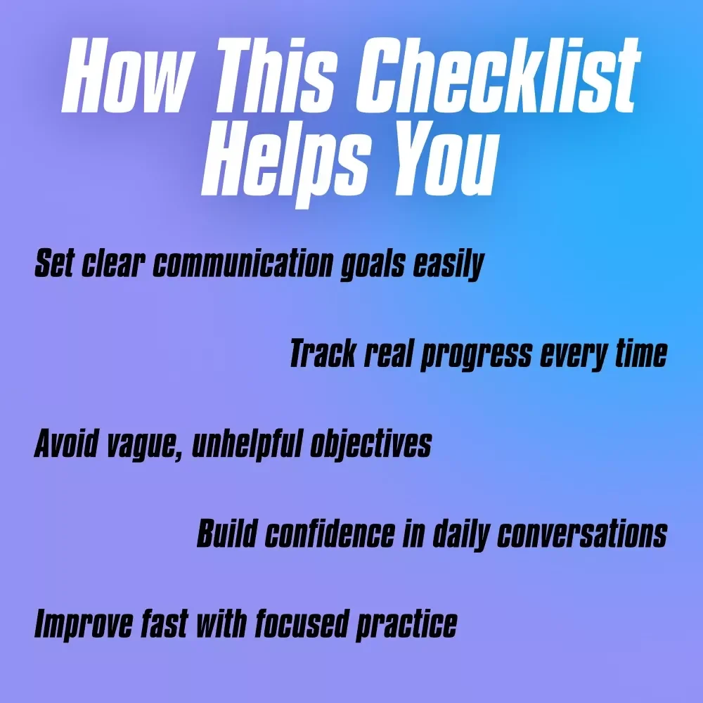 The SMART Talker’s Checklist: Nail Your Communication Goals Like a Pro – Digital SMART Goal for Communication PDF, Instant Download Checklist
