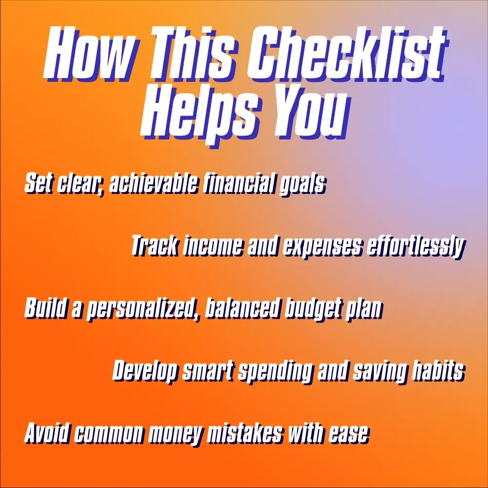 Teen Budgeting Made Easy: Your Fun & Simple Action Plan | Checklist for Teaching Teens How to Budget | Printable Digital Download