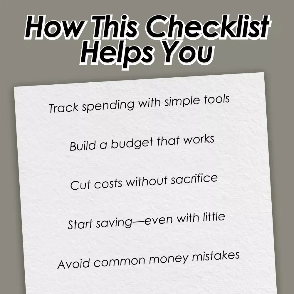 The Ultimate “Save Money on a Small Income” Checklist | How to Budget and Save Money on a Small Income | Printable Digital Download