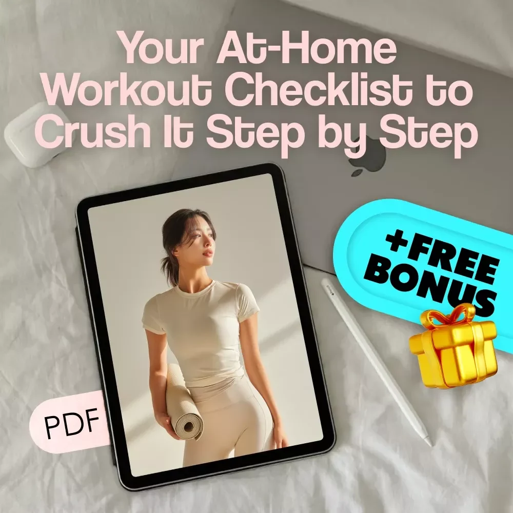 Your At-Home Workout Checklist to Crush It Step by Step – Simple Workout Routine at Home | Digital Download