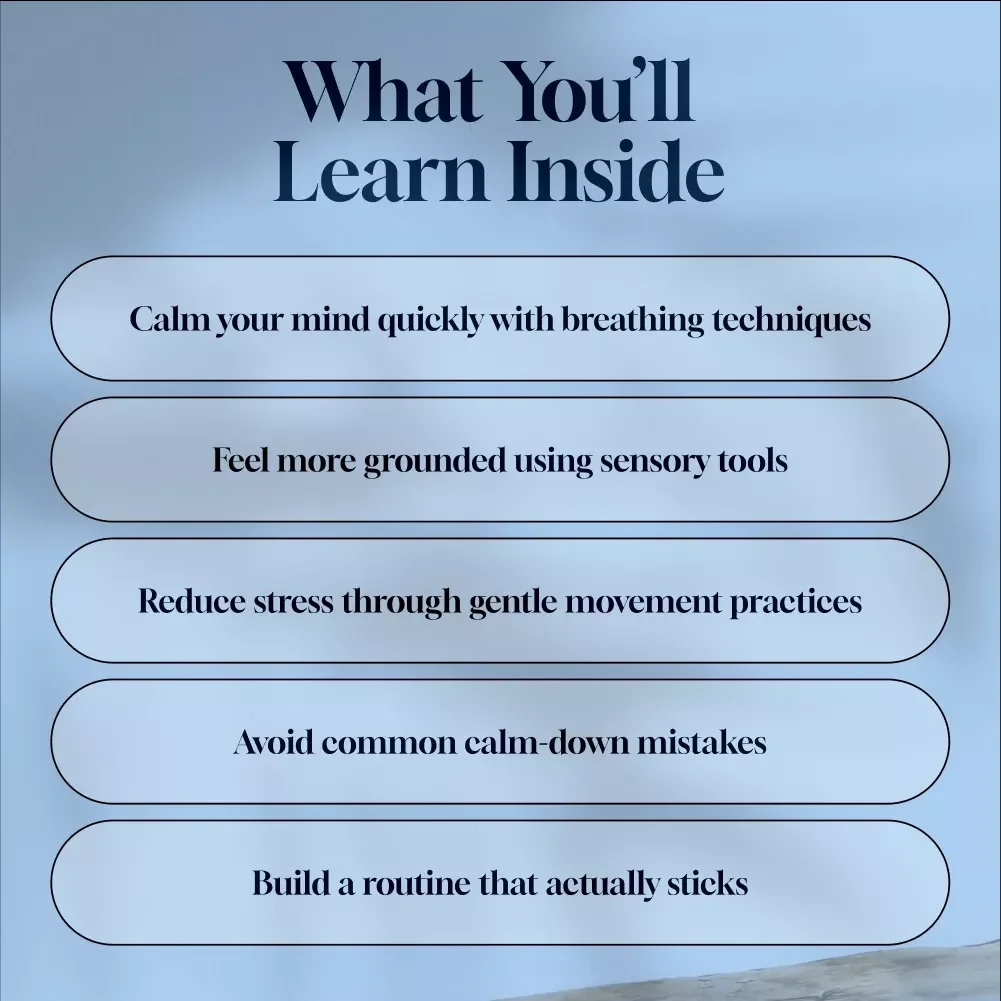 Easy Ways To Feel Calmer And More Grounded Every Day | Digital eBook | Ways to Calm Yourself Down | Relaxation & Anxiety Relief Guide