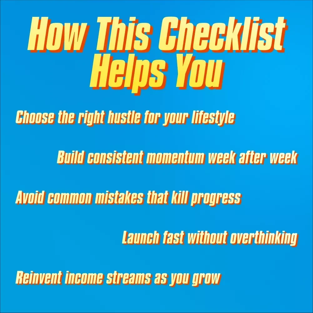 The Wealth Hustler’s Checklist – Digital Download for Side Hustles That Build Long-Term Wealth | eBook + Printable Guide