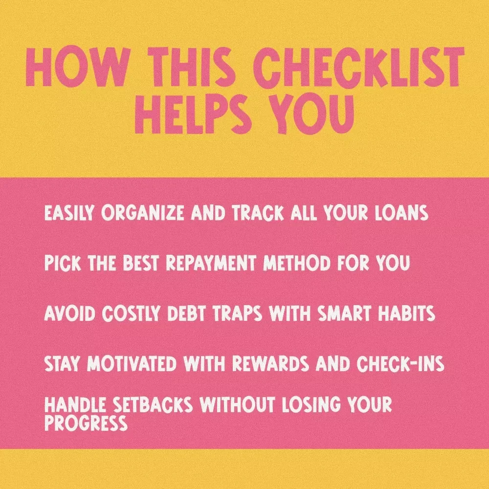 The Loan Repayment Power Checklist: Crush Debt Without Crushing Your Soul | Digital Download Guide for How to Manage Loan Repayments, Budgeting, Debt Freedom Plan, Financial Wellness