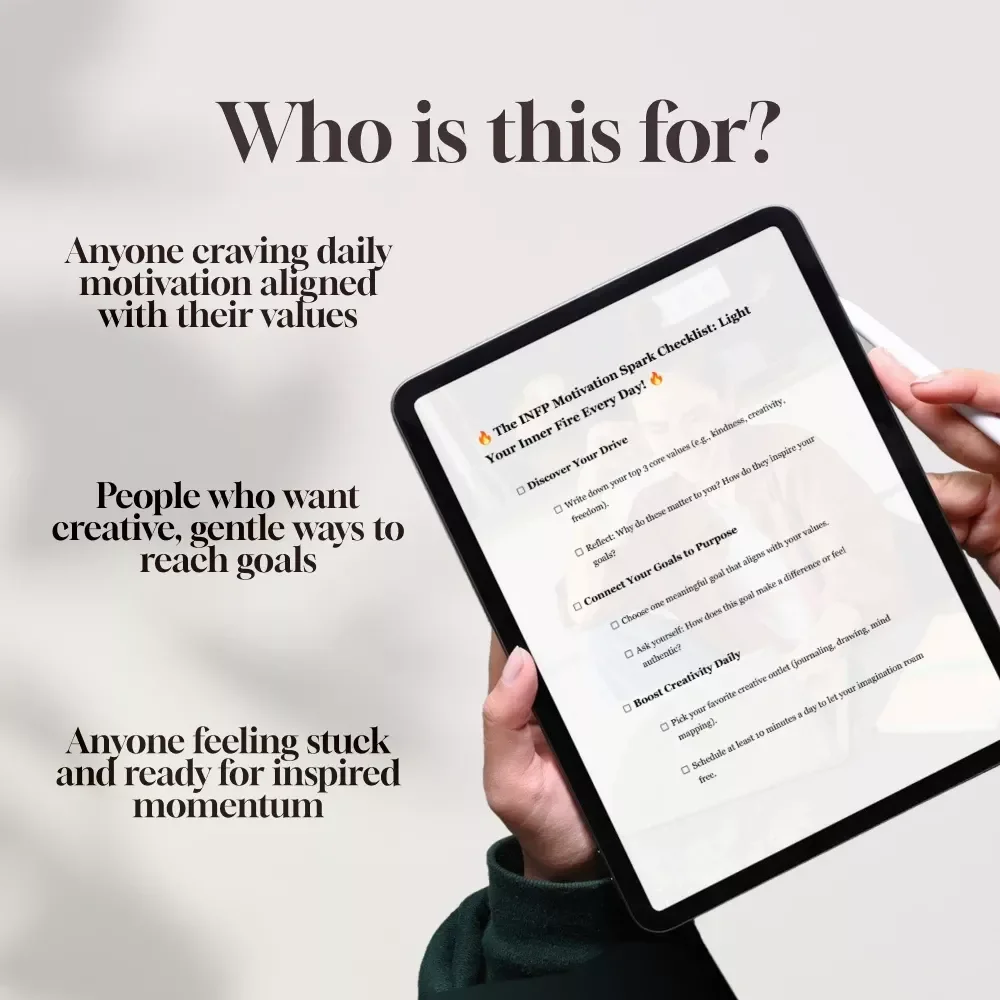 The INFP Motivation Spark Checklist: Light Your Inner Fire Every Day! | Digital Download for INFPs | How to Motivate INFP | Self-Growth eBook