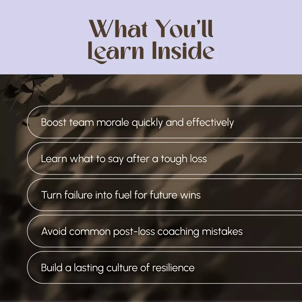 Bounce Back Stronger: How to Motivate Players After a Tough Loss | Digital Coach Guide for Post-Loss Recovery, Team Morale, and Player Motivation