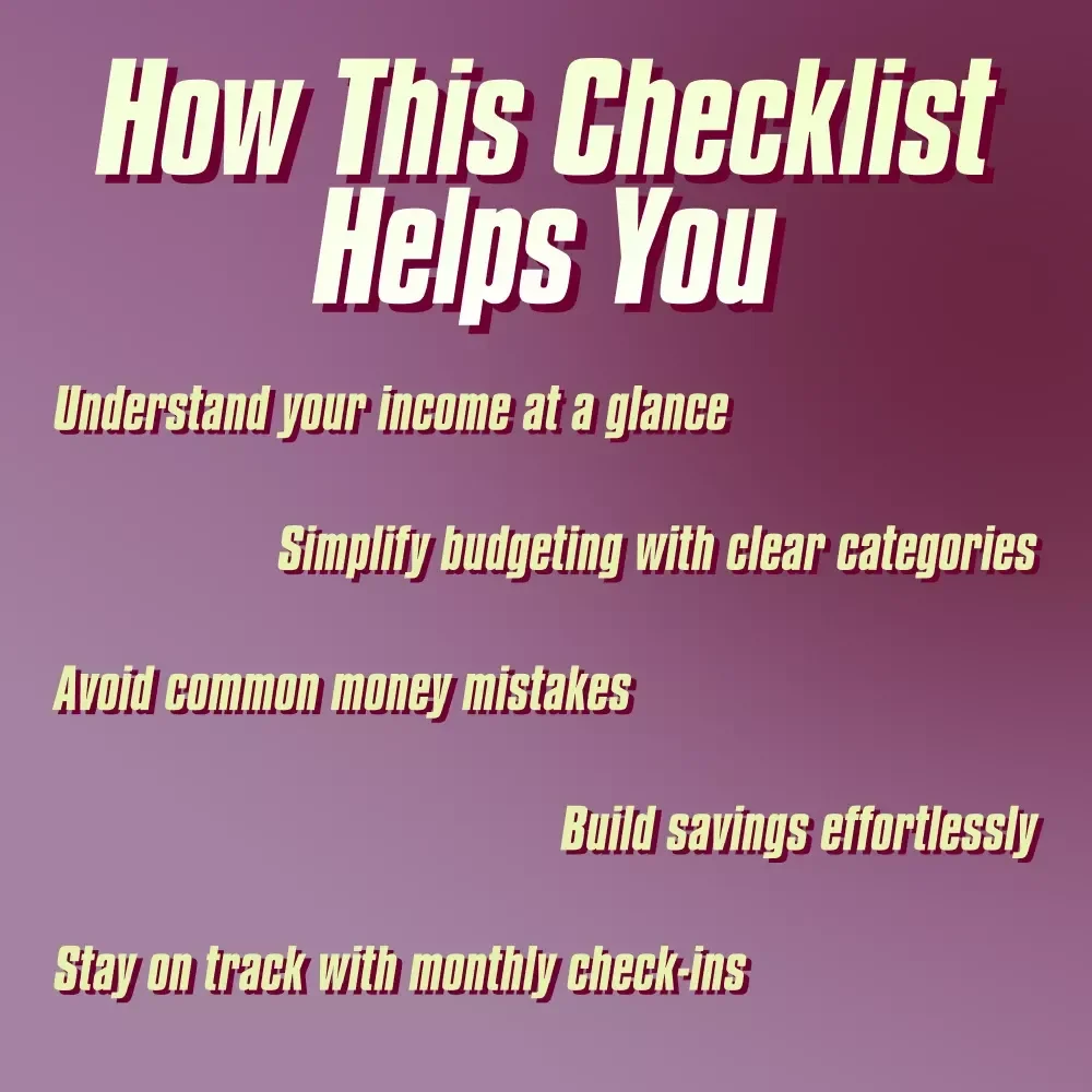 The 30/20/10 Budget Quick-Start Checklist | Budget Planner Printable