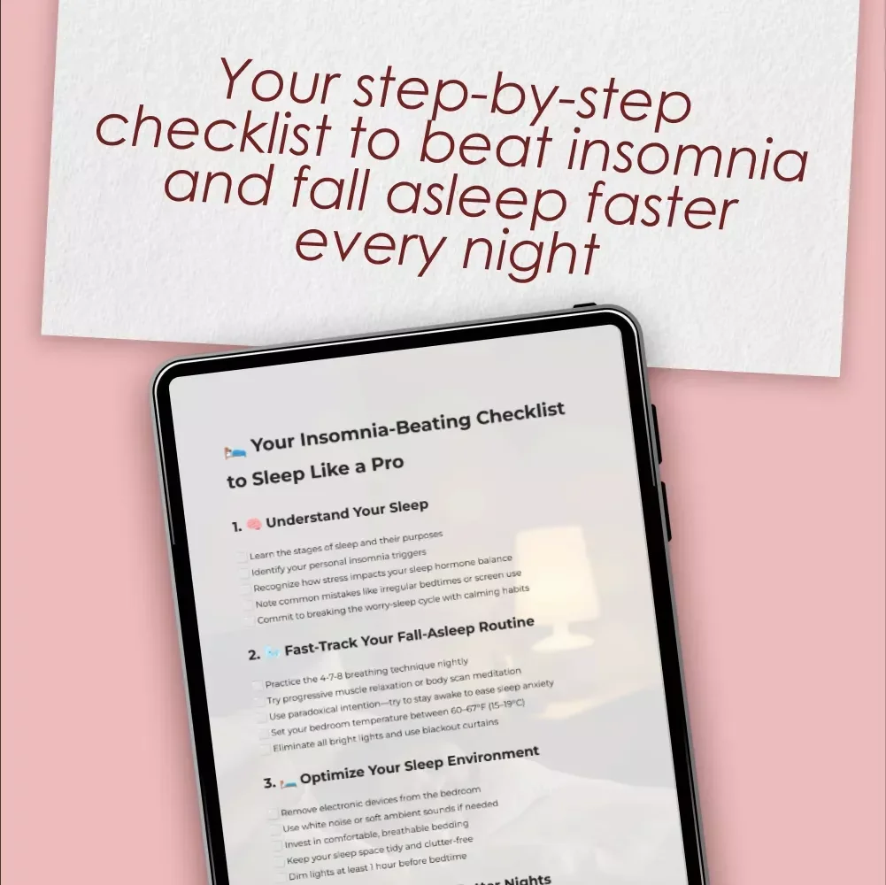 Your Insomnia-Beating Checklist to Sleep Like a Pro – Digital Download | How to Fall Asleep Fast with Insomnia | Sleep Better Tonight