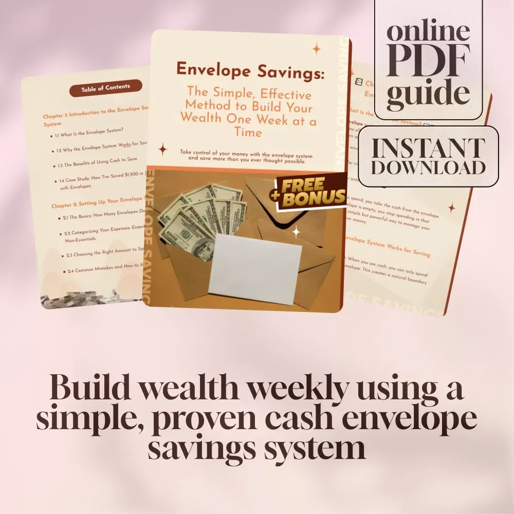 Envelope Savings: The Simple, Effective Method to Build Your Wealth One Week at a Time | Digital Guide for Saving Money in Envelopes Each Week | Budgeting, Cash Envelope System, Weekly Savings PDF