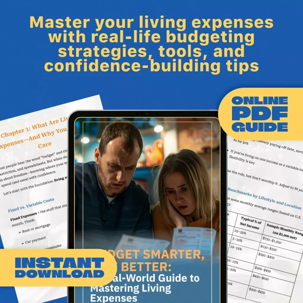 Budget Smarter, Live Better: A Real-World Guide to Mastering Living Expenses | How Much to Budget for Living Expenses | Digital Download PDF Guide