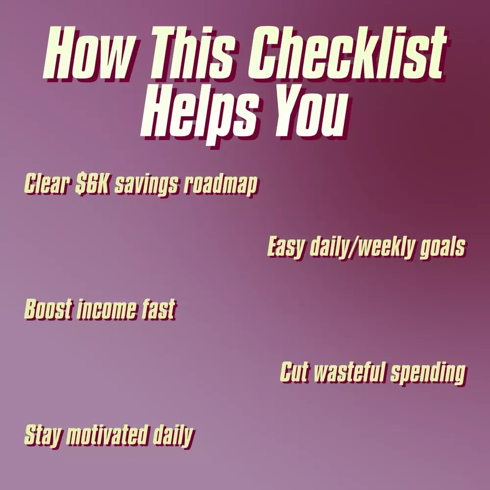 The $6,000 Sprint: Your Action-Packed Savings Checklist | How to Save $6,000 in 3 Months | Printable Financial Planner, Budget Guide, Digital Download