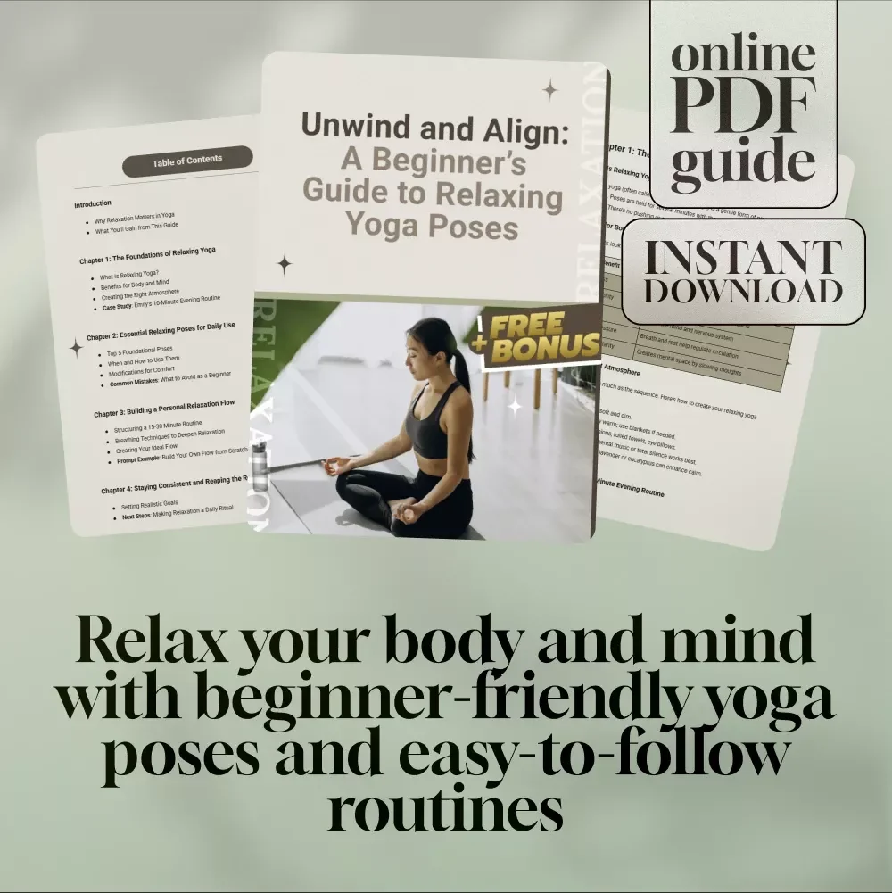 Unwind and Align: A Beginner’s Guide to Relaxing Yoga Poses | Digital Guide for Stress Relief, Self-Care & Gentle Yoga Practice