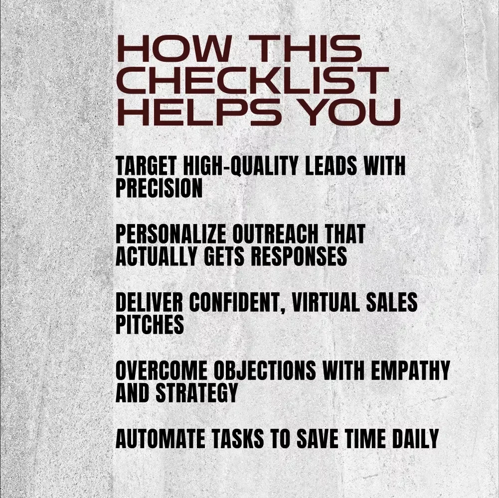 The Ultimate Remote Sales Success Checklist | Digital Download for Remote Sales Techniques, Virtual Selling, and Lead Generation