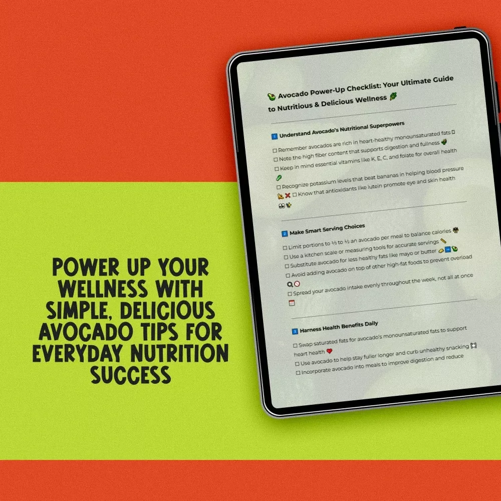 Avocado Power-Up Checklist: Your Ultimate Guide to Nutritious & Delicious Wellness | How Nutritious is Avocado? | Healthy Eating Digital Download | Wellness eBook PDF