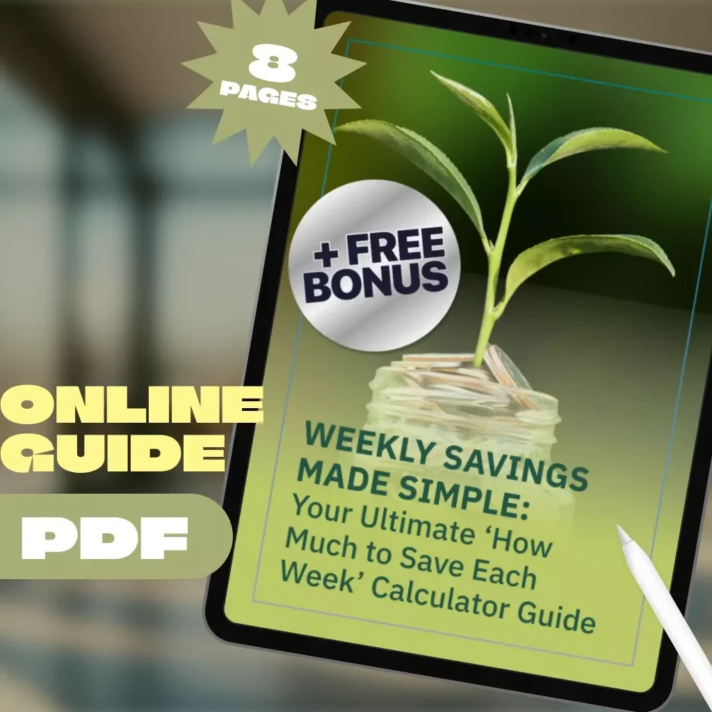 Weekly Savings Made Simple: Your Ultimate ‘How Much to Save Each Week’ Calculator Guide | Budgeting Printable | Financial Planning eBook | How Much Do I Need to Save a Week Calculator
