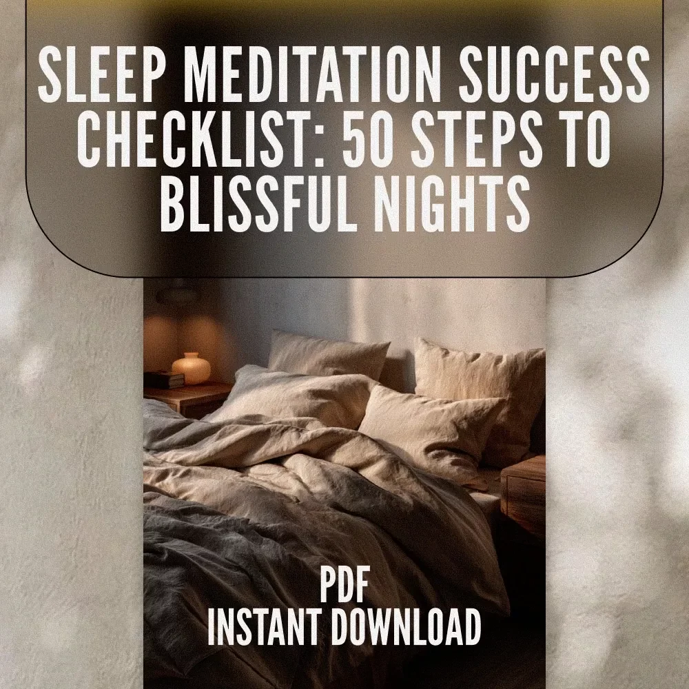 Sleep Meditation Success Checklist: 50 Steps to Blissful Nights | Best Sleep Meditation Digital Download for Peaceful Rest & Relaxation