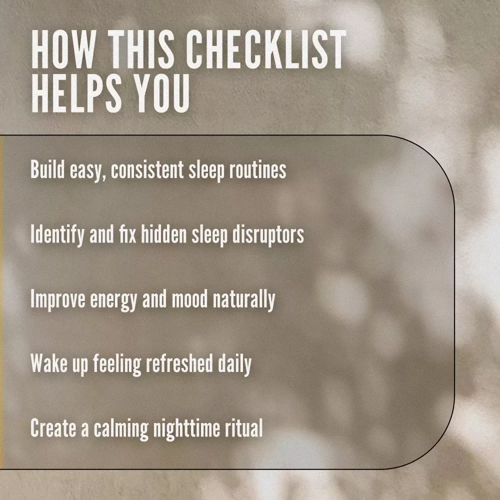 Sleep Reset Checklist: 50 Simple Steps to Your Best Night’s Rest | Improve Your Sleep Habits | Printable Sleep Hygiene Guide