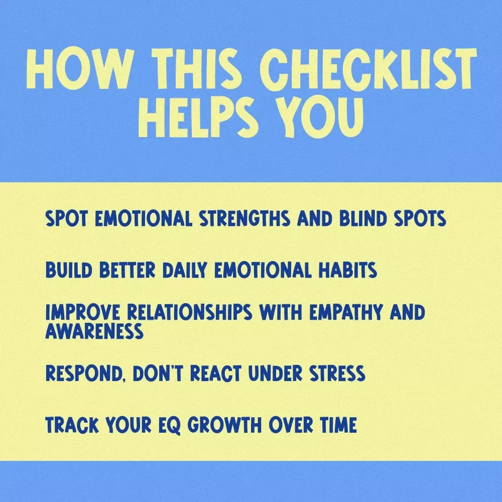 The Emotionally Smart Checklist | Emotional Intelligence Checklist PDF | How to Know if You Have a High EQ | Instant Download