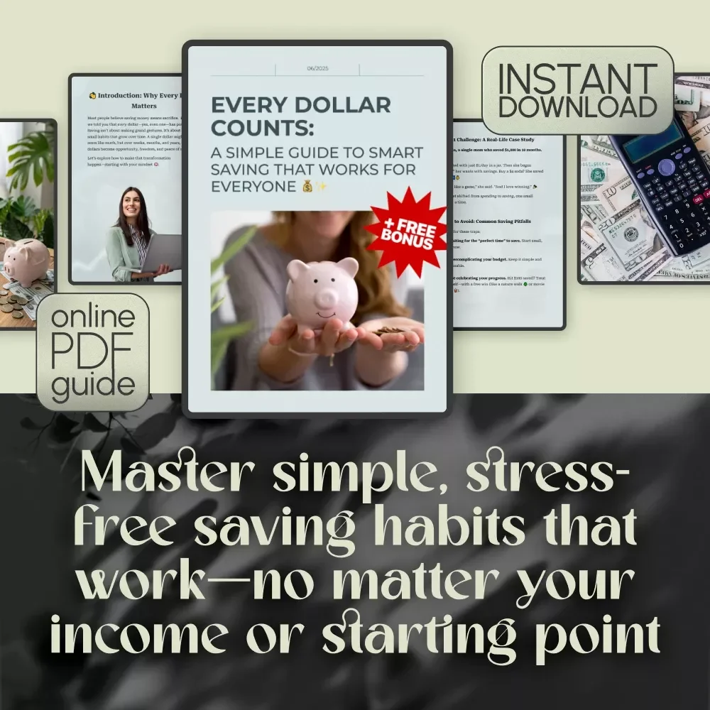 Every Dollar Counts: A Simple Guide to Smart Saving That Works for Everyone | Digital Download Savings Guide | Budgeting eBook | Every Dollar Savings Tips