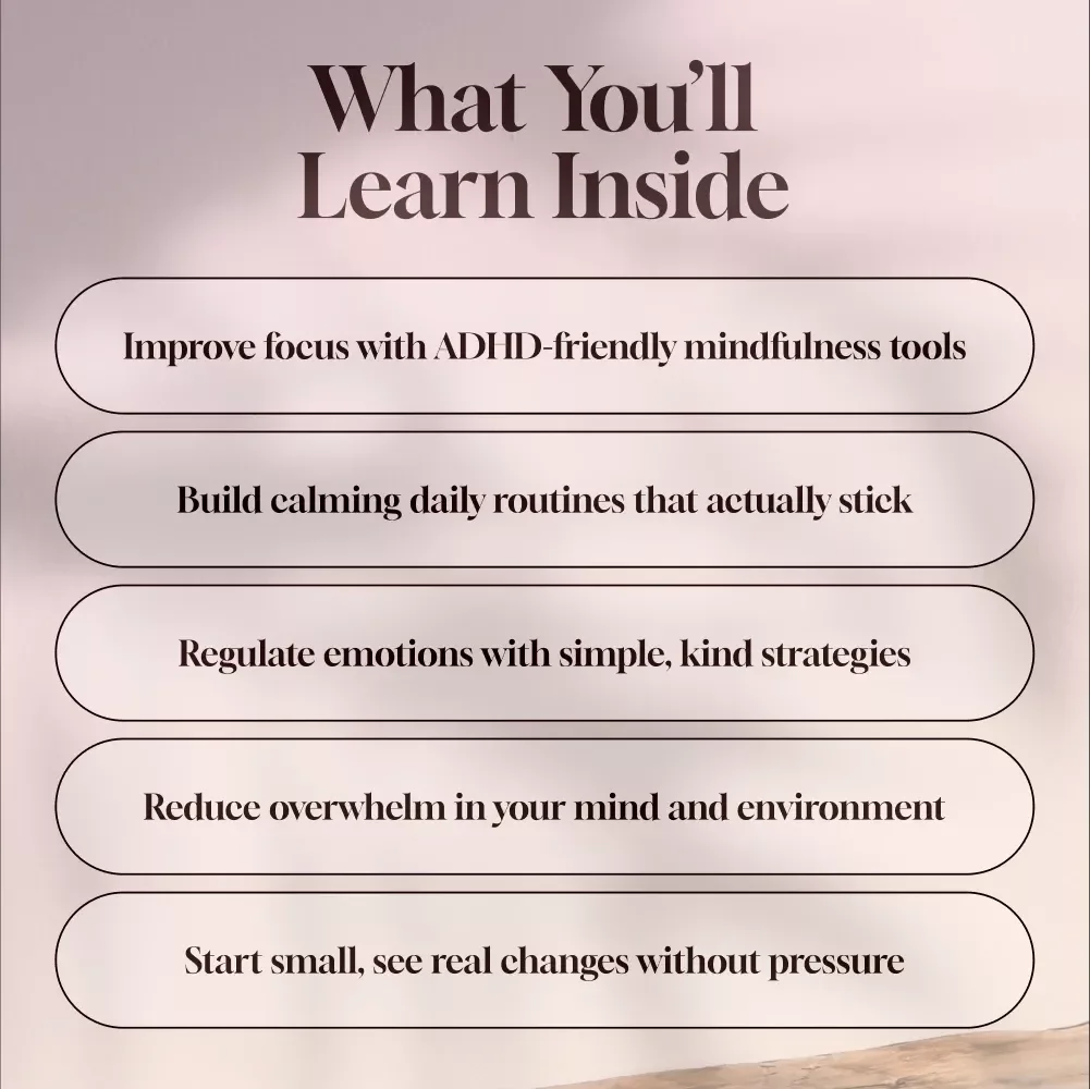 Mindful Focus: A Friendly Guide to Thriving with ADHD Through Mindfulness – ADHD eBook, Mindfulness for ADHD, Digital Download PDF