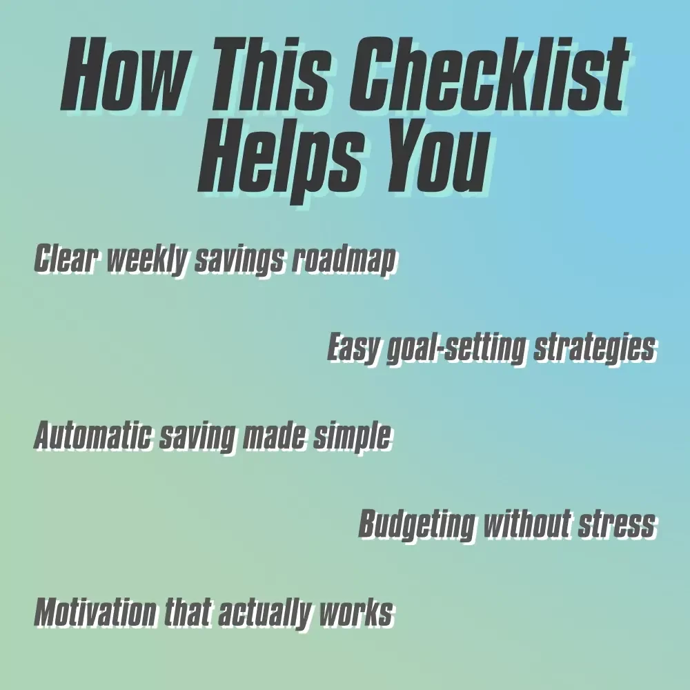 Weekly Savings Success Checklist: Your Fun & Easy Roadmap to Financial Goals