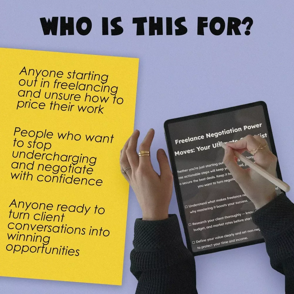 Freelance Negotiation Power Moves: Your Ultimate Checklist | Freelance Negotiation Tactics PDF | Digital Download for Freelancers