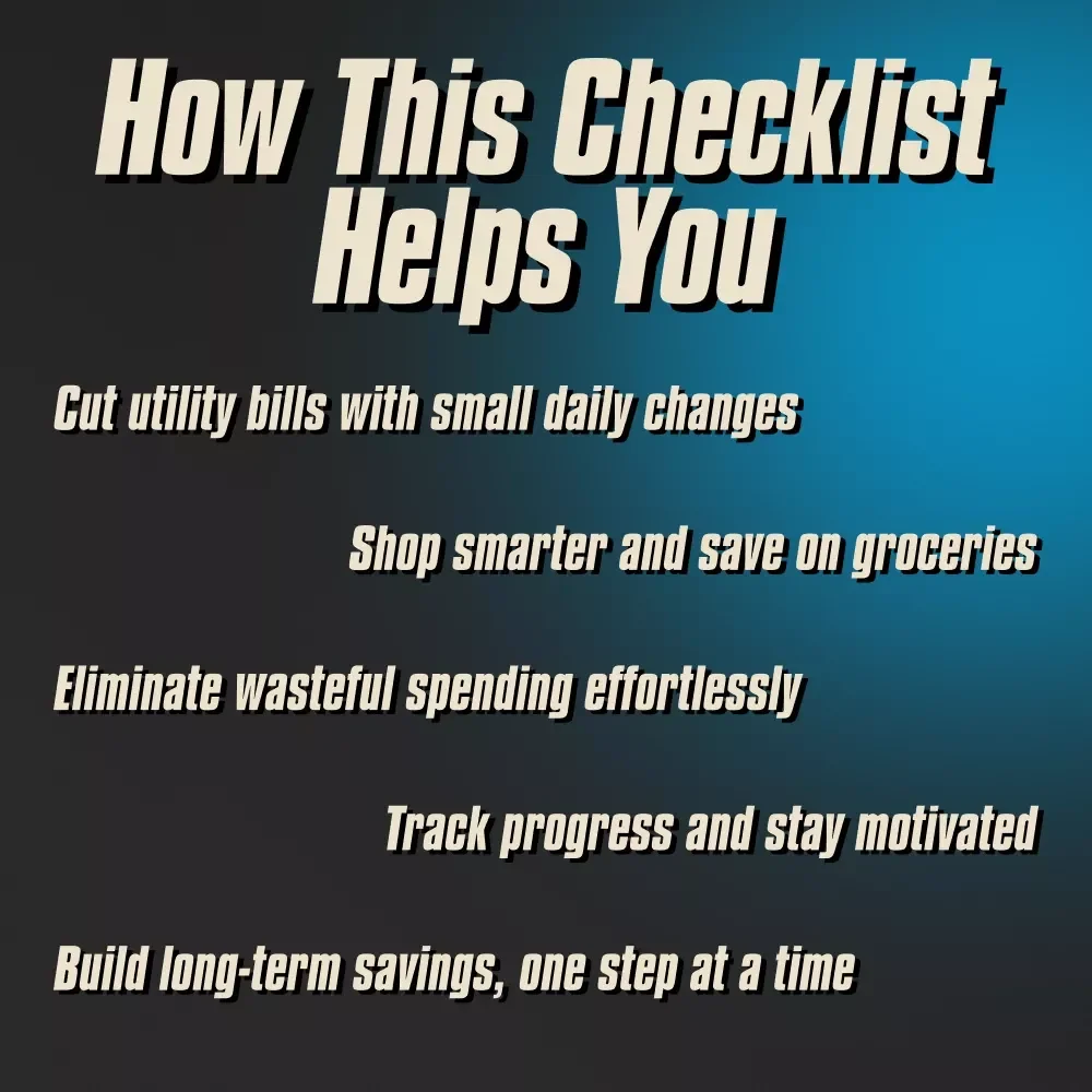 Slash Your Bills: The Ultimate Household Savings Checklist | Save on Utilities, Groceries, and More | Digital Download for Saving on Household Expenses