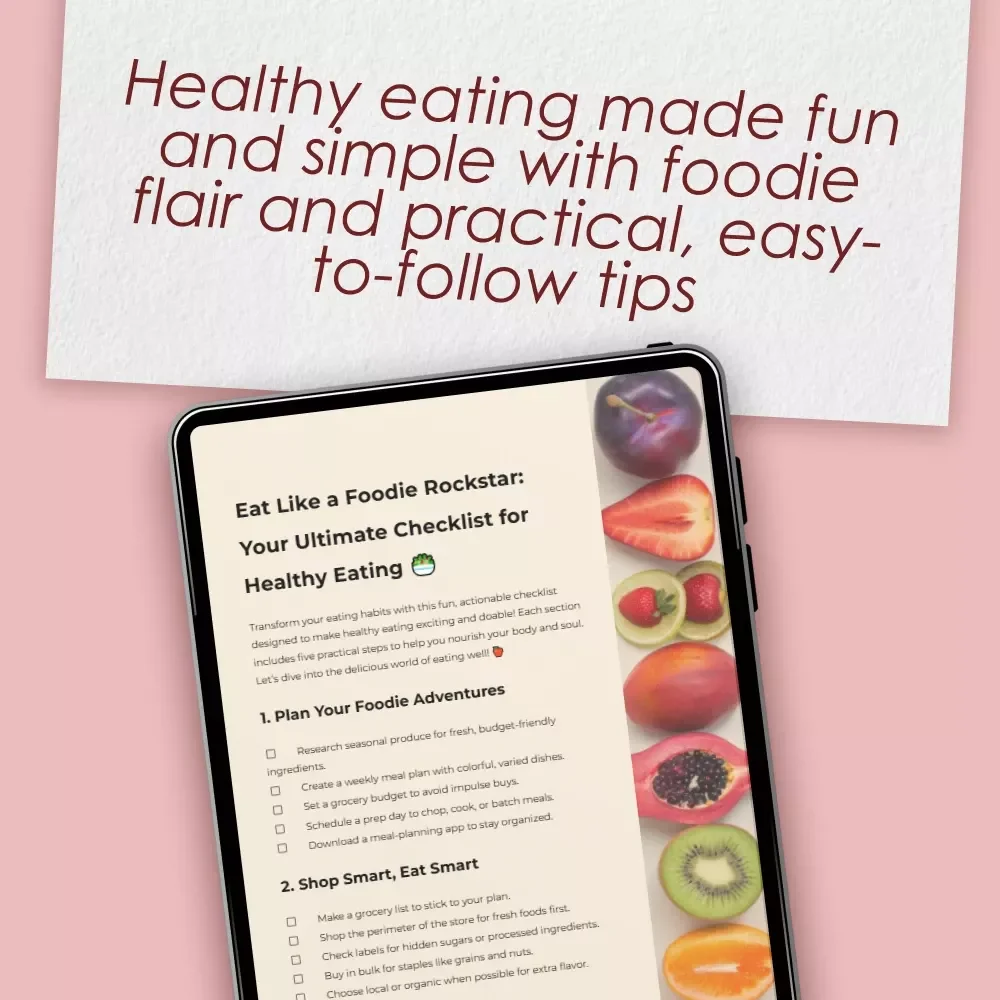 Eat Like a Foodie Rockstar: Your Ultimate Checklist for Healthy Eating | How to Eat Good | Digital Download eBook + Printable PDF