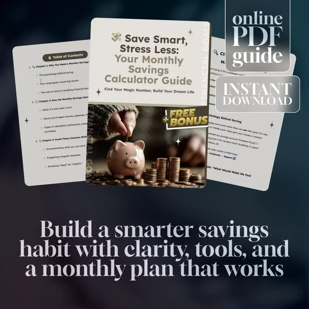 Save Smart, Stress Less: Your Monthly Savings Calculator Guide | Budget Planner | Digital Savings Goal Guide | How Much to Save a Month Calculator