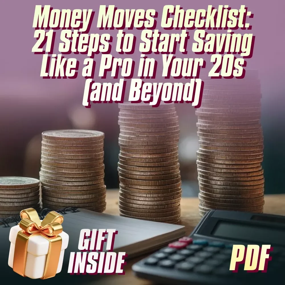 Money Moves Checklist: 21 Steps to Start Saving Like a Pro in Your 20s (and Beyond) | Budget Checklist, Digital Download, How to Start Saving Money Guide