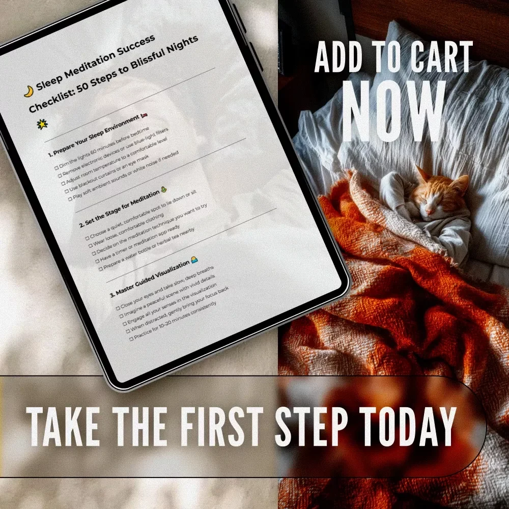 Sleep Meditation Success Checklist: 50 Steps to Blissful Nights | Best Sleep Meditation Digital Download for Peaceful Rest & Relaxation