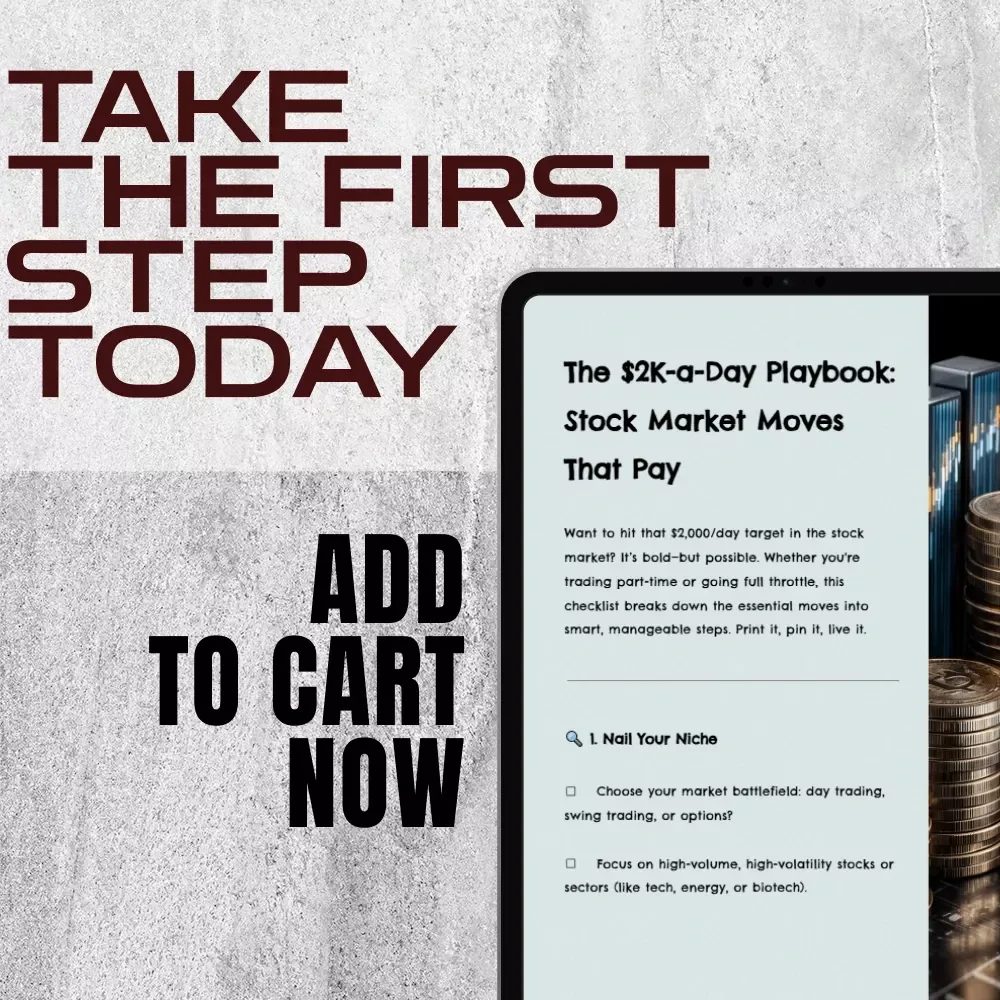 The $2K-a-Day Playbook: Stock Market Moves That Pay – How to Earn $2000 Per Day in Stock Market Checklist for Day Trading, Swing Trading, & Options