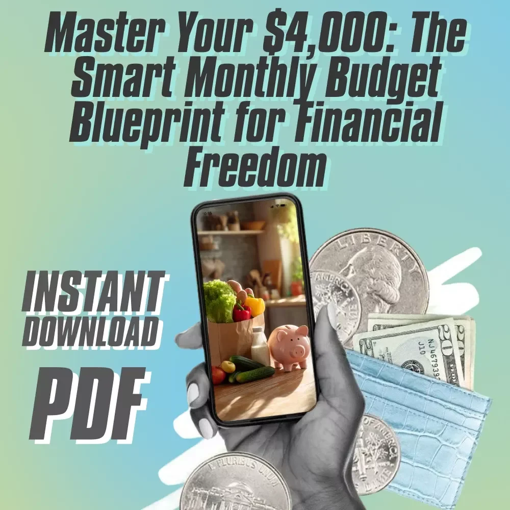 Master Your $4,000: The Smart Monthly Budget Blueprint for Financial Freedom | Digital Budget Checklist | How to Budget 4000 a Month