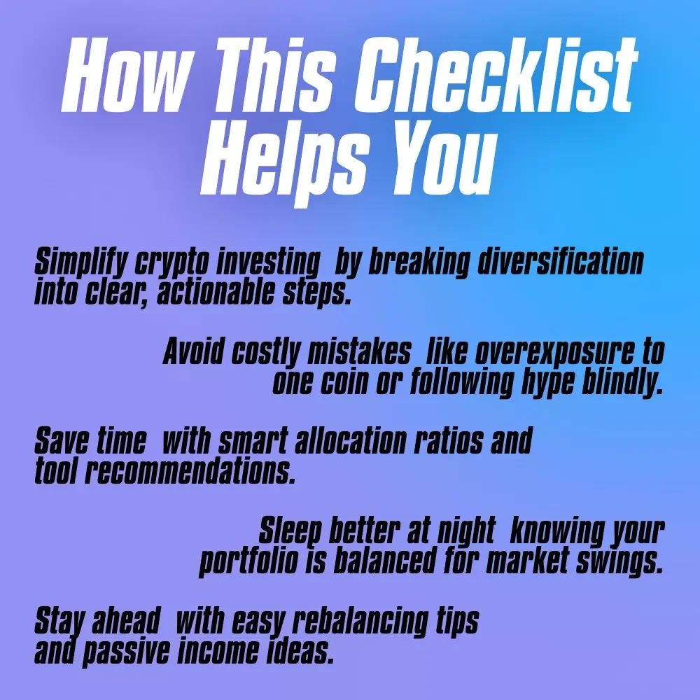 The Ultimate Crypto Diversification Checklist: Your No-Stress Guide to Smarter Investing – Digital Download – Learn How to Diversify Crypto Assets Like a Pro