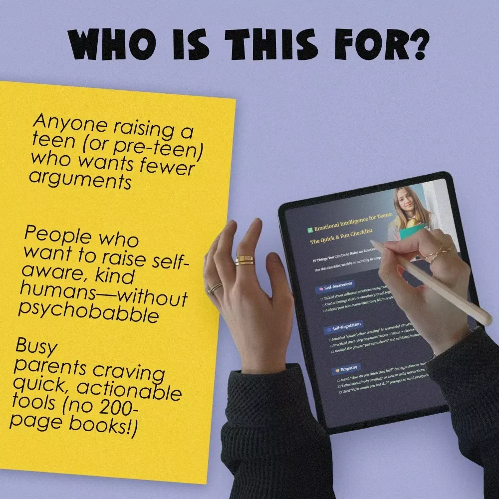 Emotional Intelligence for Teens: The Quick & Fun Checklist | How to Teach Your Teenager Emotional Intelligence | Digital Download