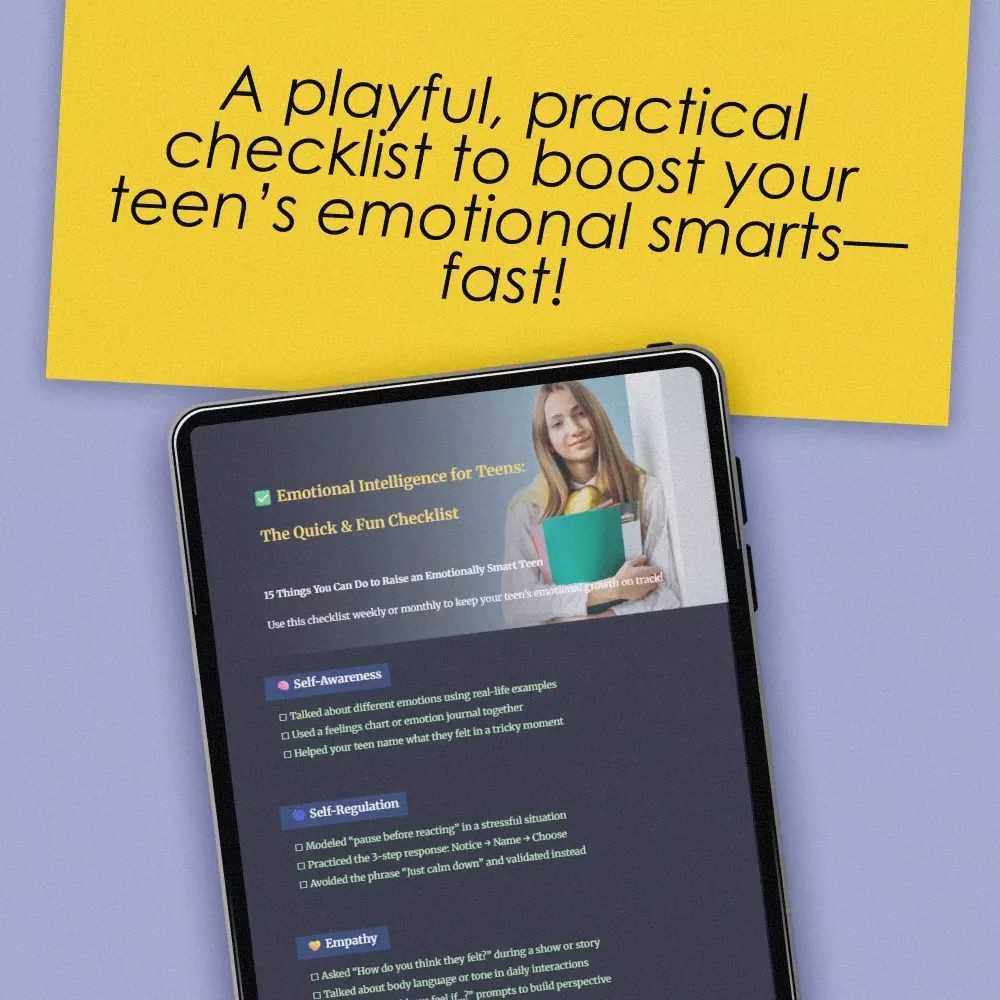Emotional Intelligence for Teens: The Quick & Fun Checklist | How to Teach Your Teenager Emotional Intelligence | Digital Download