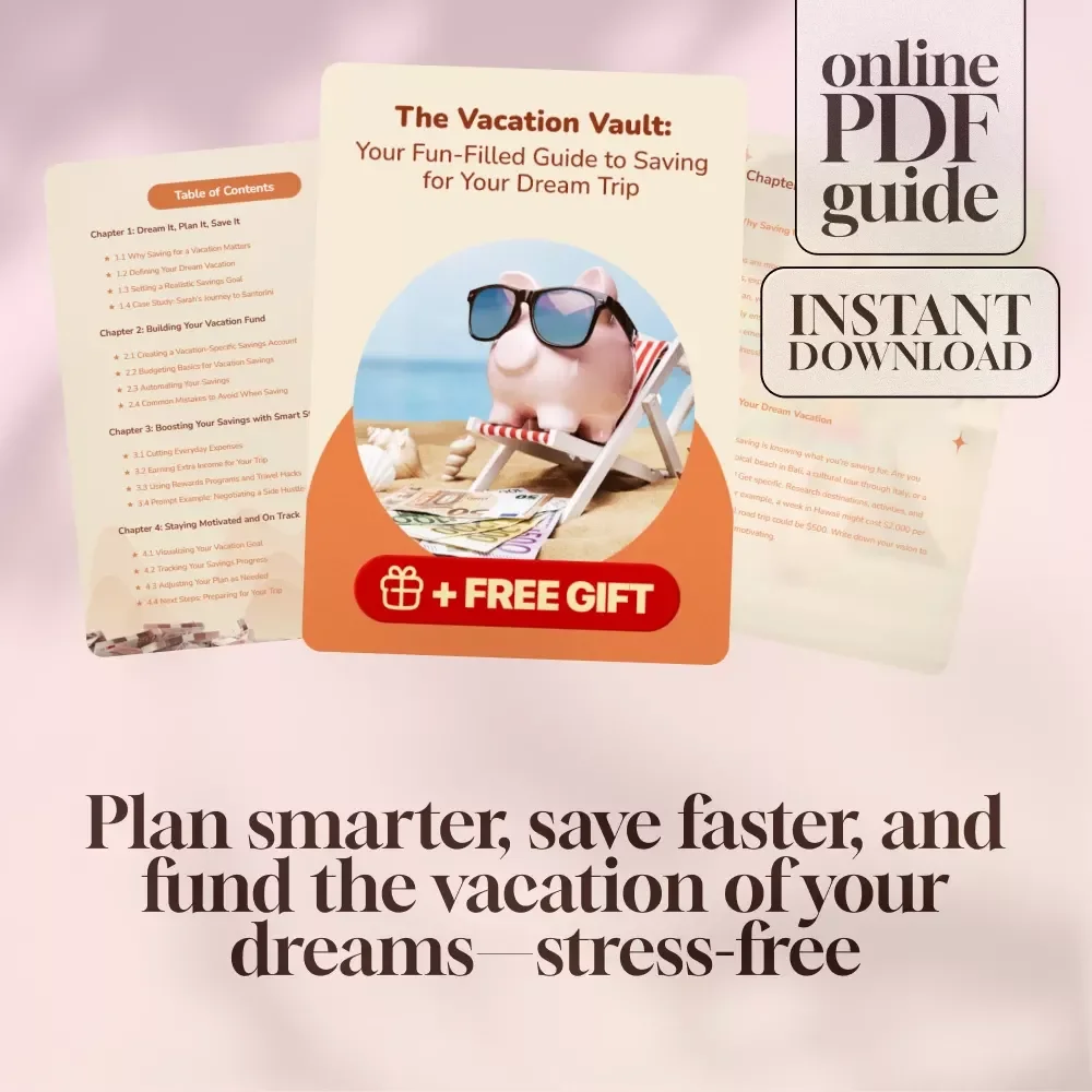 The Vacation Vault: Your Fun-Filled Guide to Saving for Your Dream Trip – Best Way to Save Money for Vacation, Digital Travel Budget Planner PDF